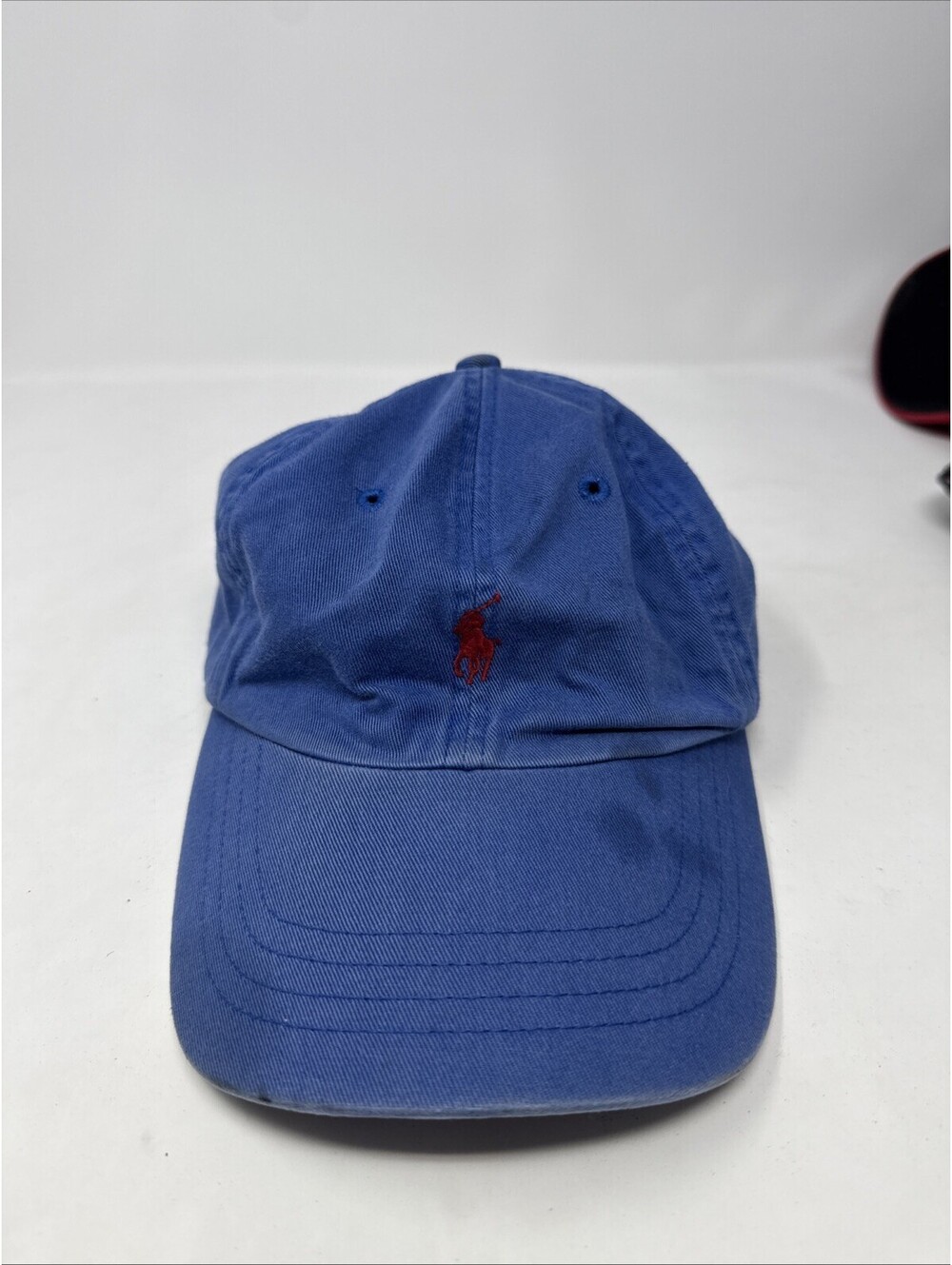 POLO RALPH LAUREN BLUE CAP RED EMBROIDERED LOGO ONE SIZE